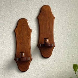Vintage Solid Wood Candle Sconces